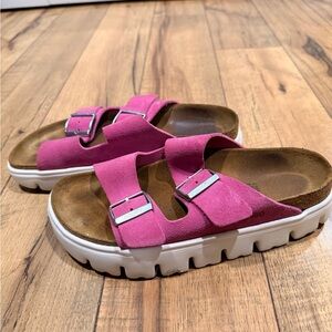 Papillio Pink Suede Footbed Sandal (Pink)